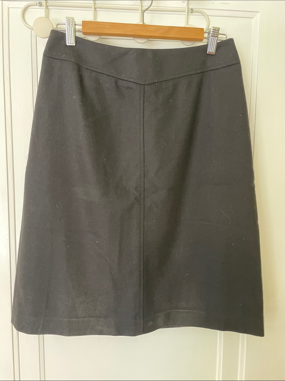 Lands' End Black A-Line Skirt with Front Seam